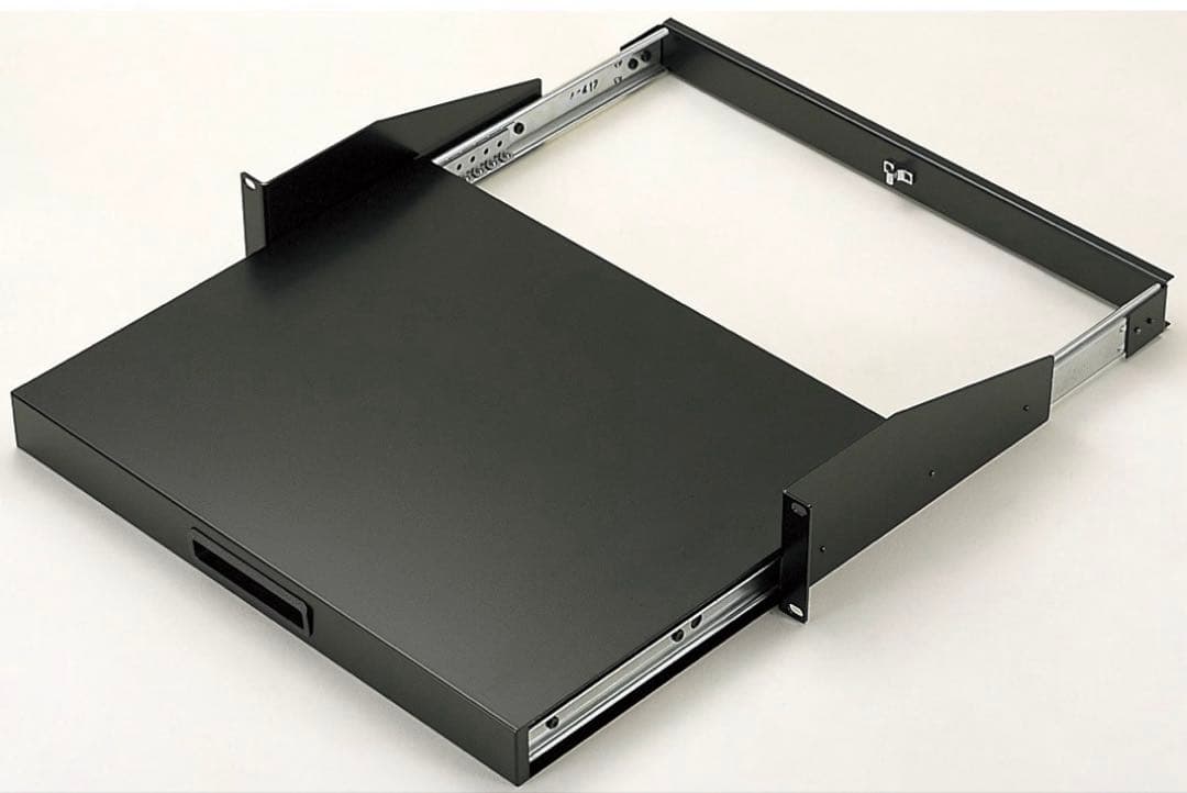 【未使用品】NST-88B ラックスライドテーブル 黒 2Uマウント型