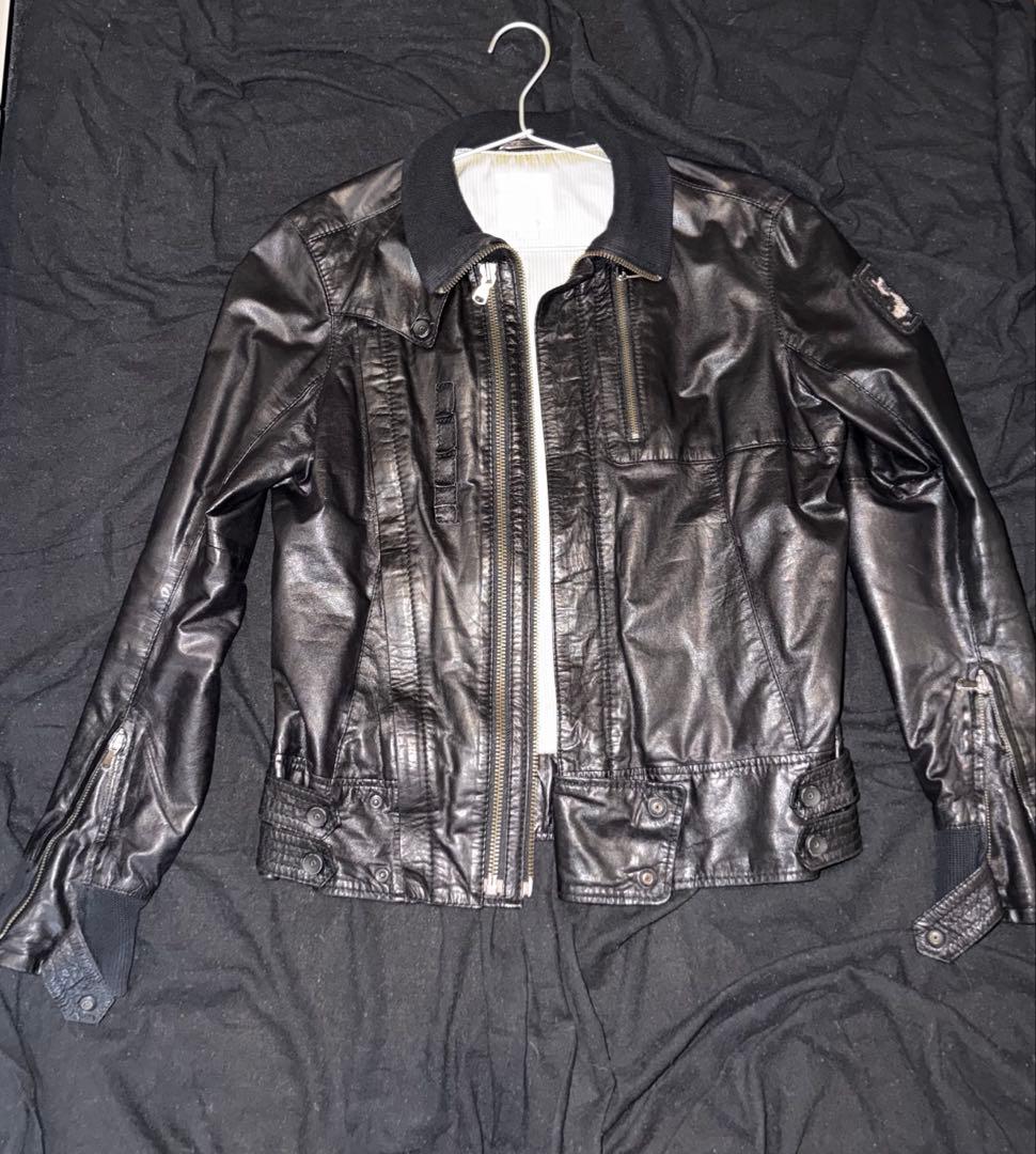 diesel DIESEL ブラックレザージャケット archive