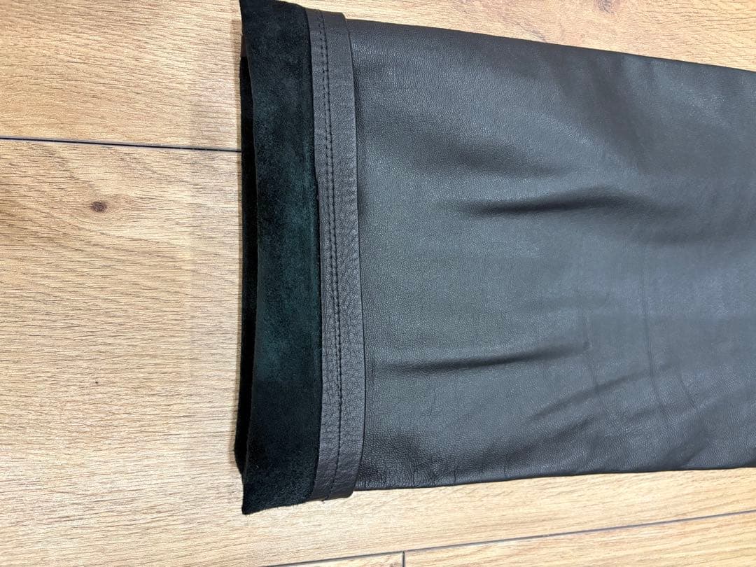 極美品☆BURBERRY BLACK LABEL ブラックレザーパンツ 79
