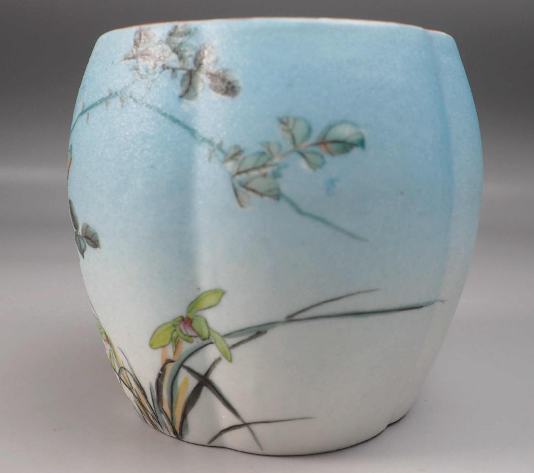 幻の石目焼水指　竹内忠兵衛　明治　底部に書き銘「専売特許二二五二五一五」