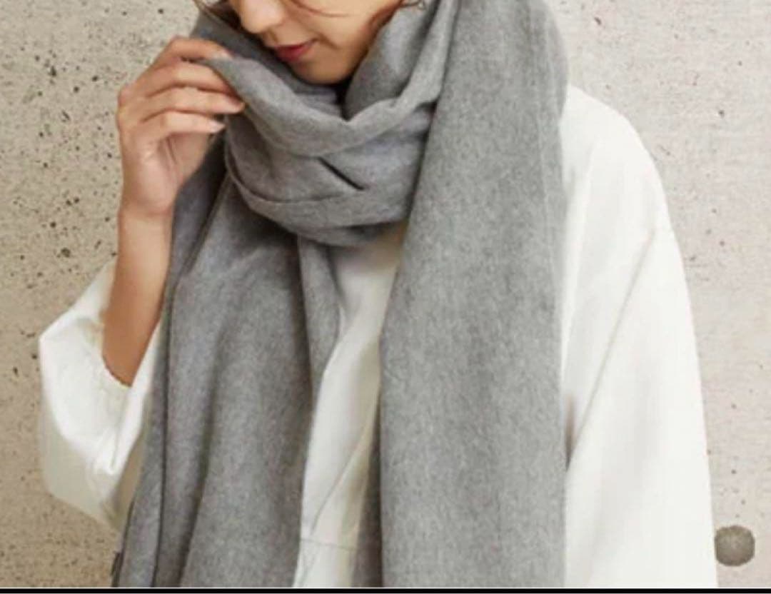 未使用✨ジョンストンズ カシミアストール 大判 ライトグレー
