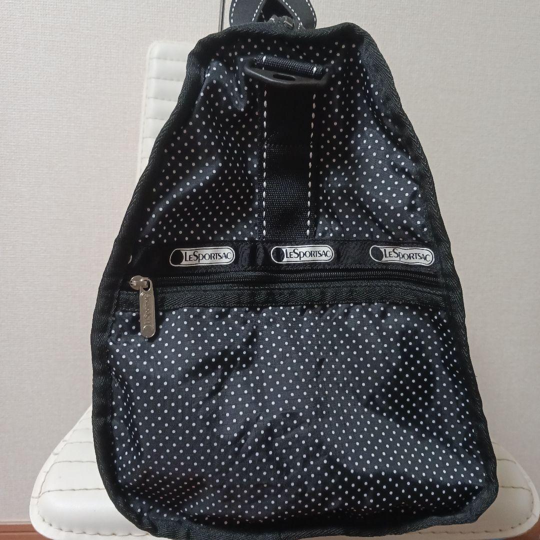 2599　レスポートサック　ボストンバッグ　黒　ドット　50cm