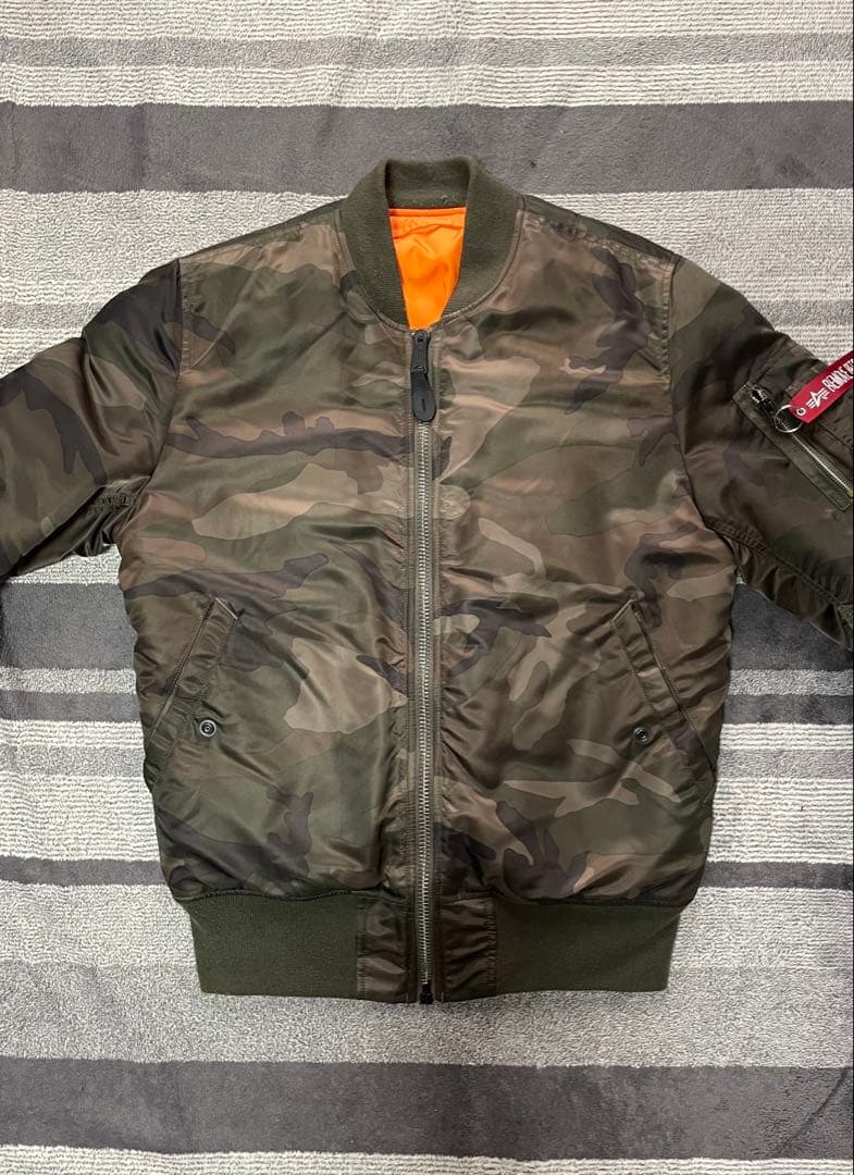 ALPHA INDUSTRIES MA-1 フライトジャケット　カモ　迷彩 L