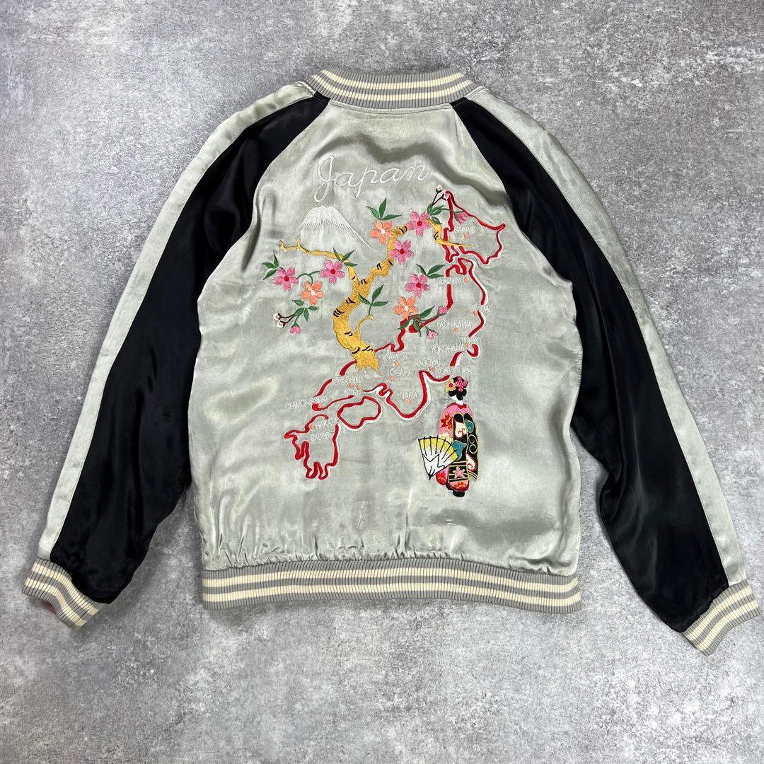 DOVETAIL リバーシブル スカジャン 日本地図 レーヨン