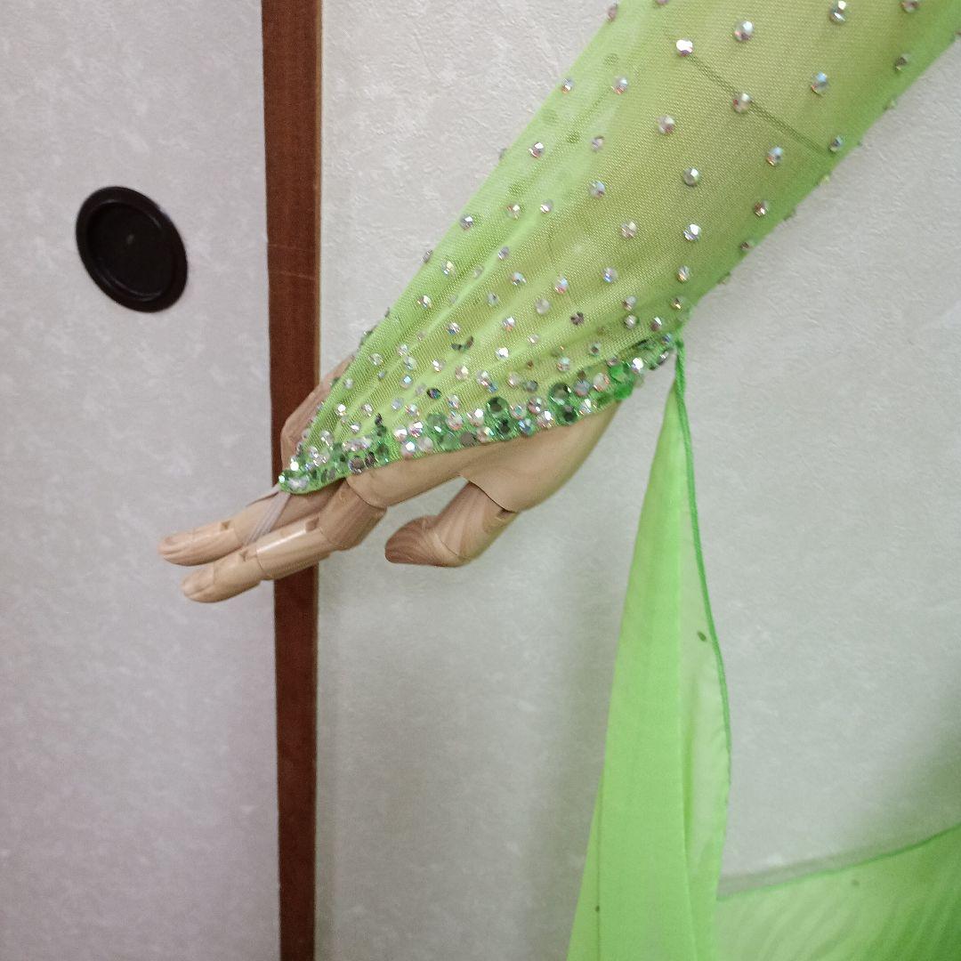 グリーン社交ダンスドレス　　白樺ドレス