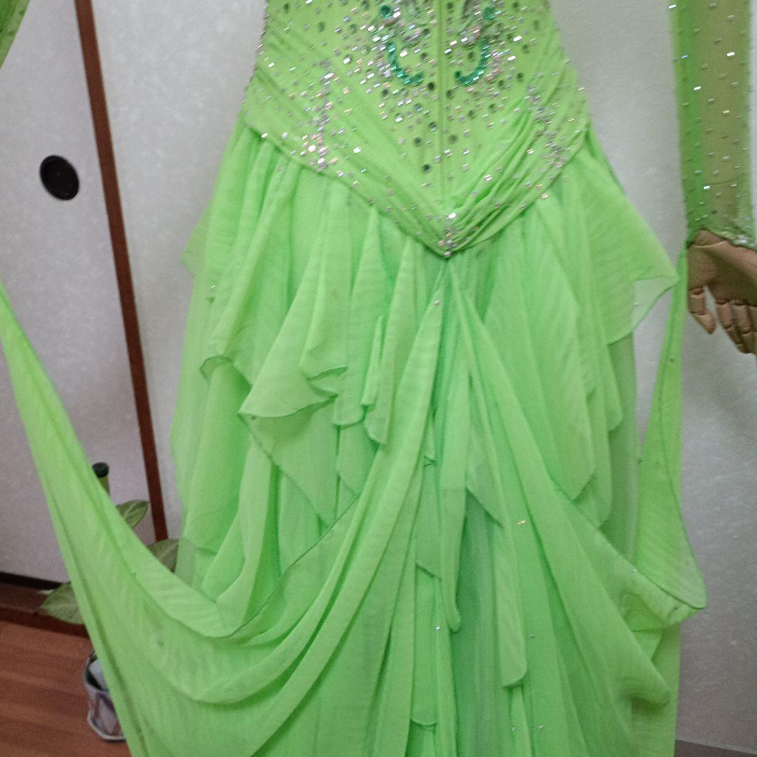 グリーン社交ダンスドレス　　白樺ドレス