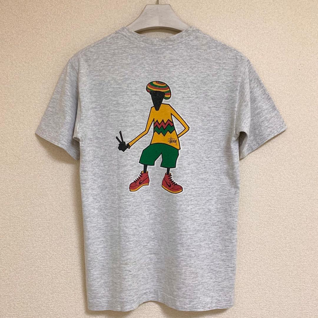 80s 後期 STUSSY 黒タグ USA製 ラスタ シャドーマン NIKE M
