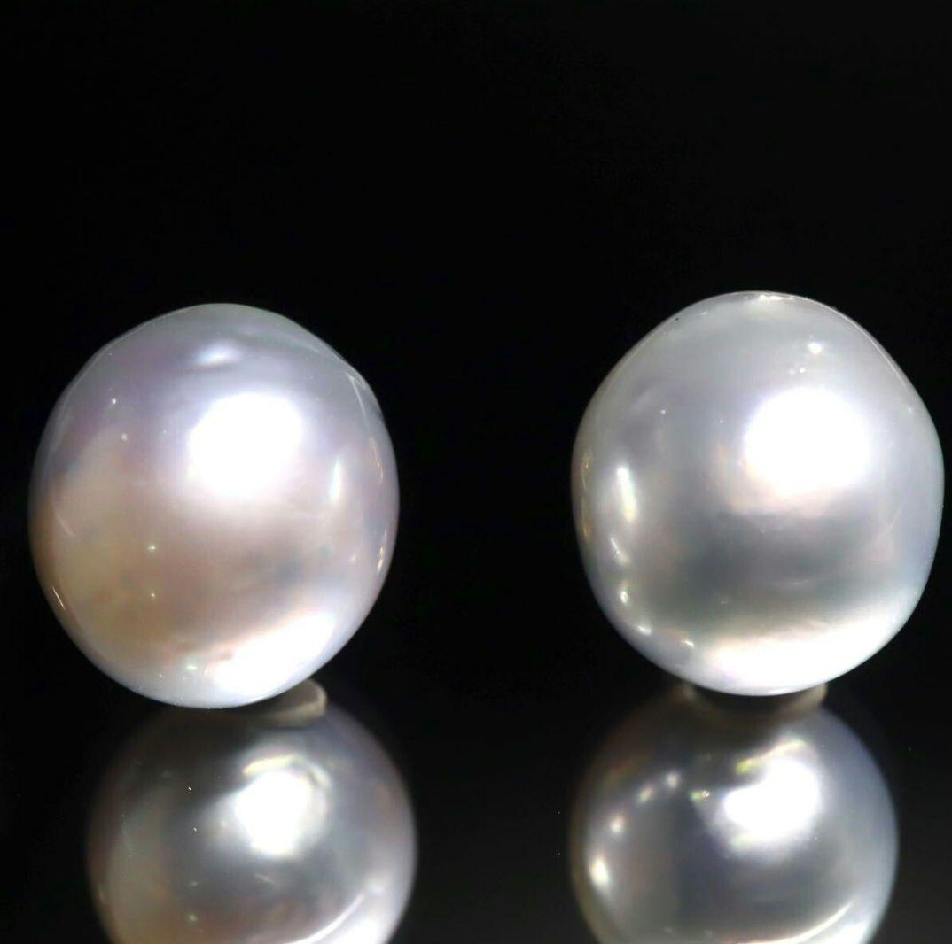 南洋白蝶真珠ピアス　大玉　K18