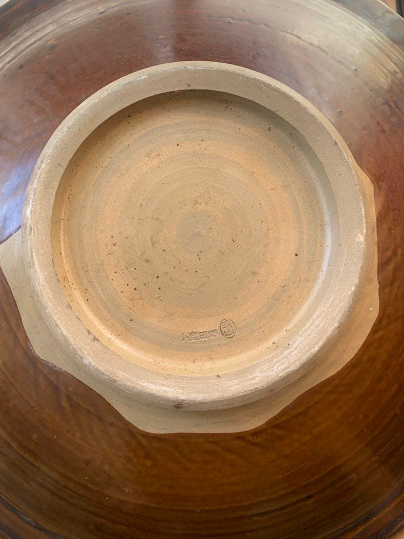 坂本明山　小鹿田焼　刷毛目大皿　径：40ｃｍ
