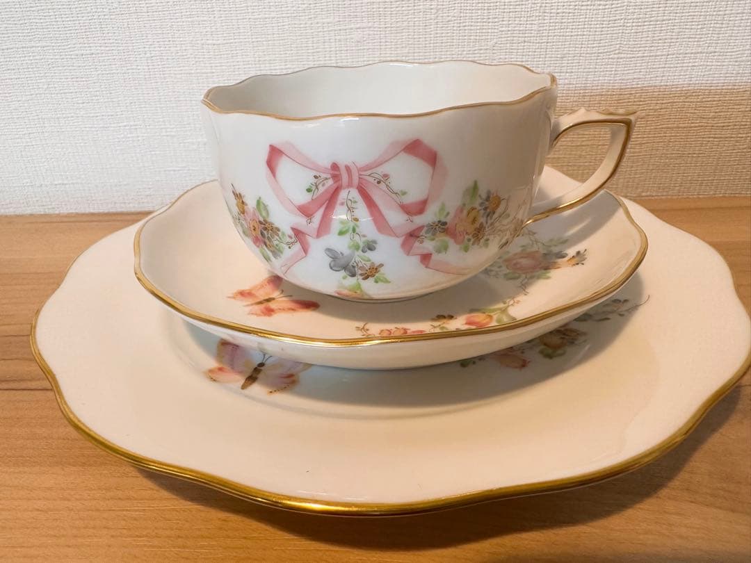 ヘレンド　エデン　ローズドラジェ　カップ&ソーサー　デザートプレート