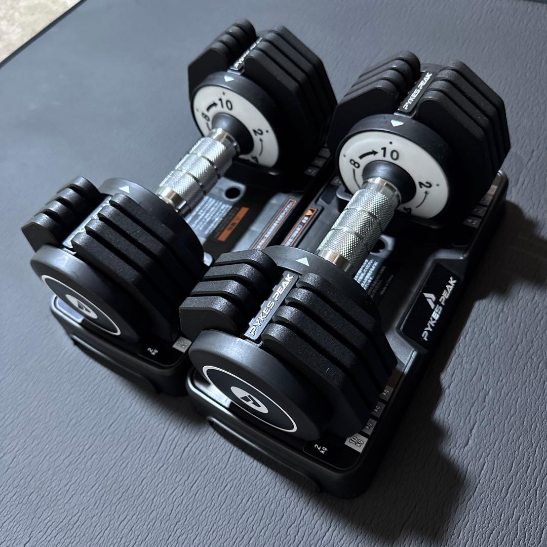 可変式ダンベル 10kg×2個セット ブラック PYKES PEAK