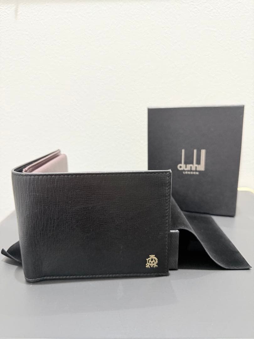 dunhill ダンヒル 二つ折り財布 黒 レザー