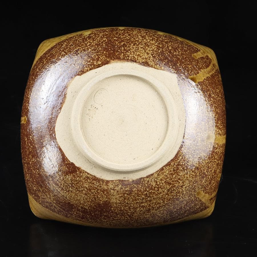 Y2904-1 茶道具 志戸呂 広前心斎 鉢 菓子鉢 共箱　　#14