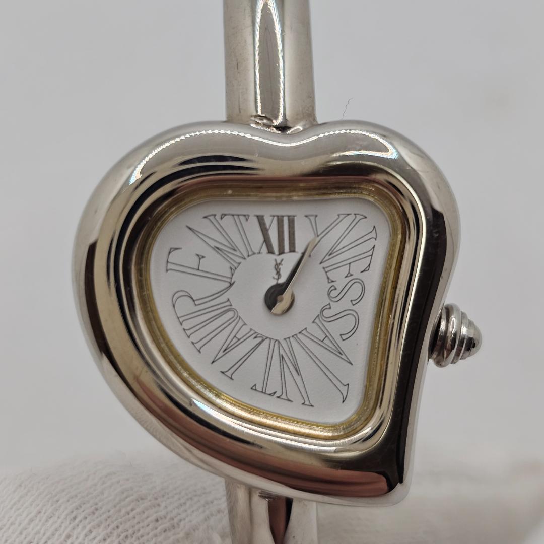 【希少】 YSL 40周年記念 ハート型 バングルウォッチ 稼働品