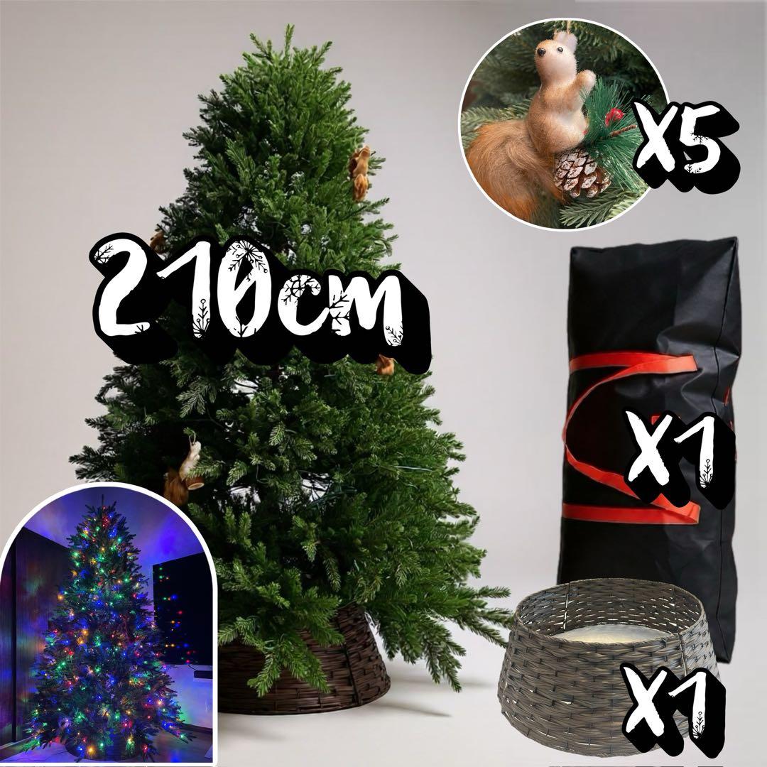 【2025年版】クリスマスツリー 最高峰クオリティク 大型210cm リス5個