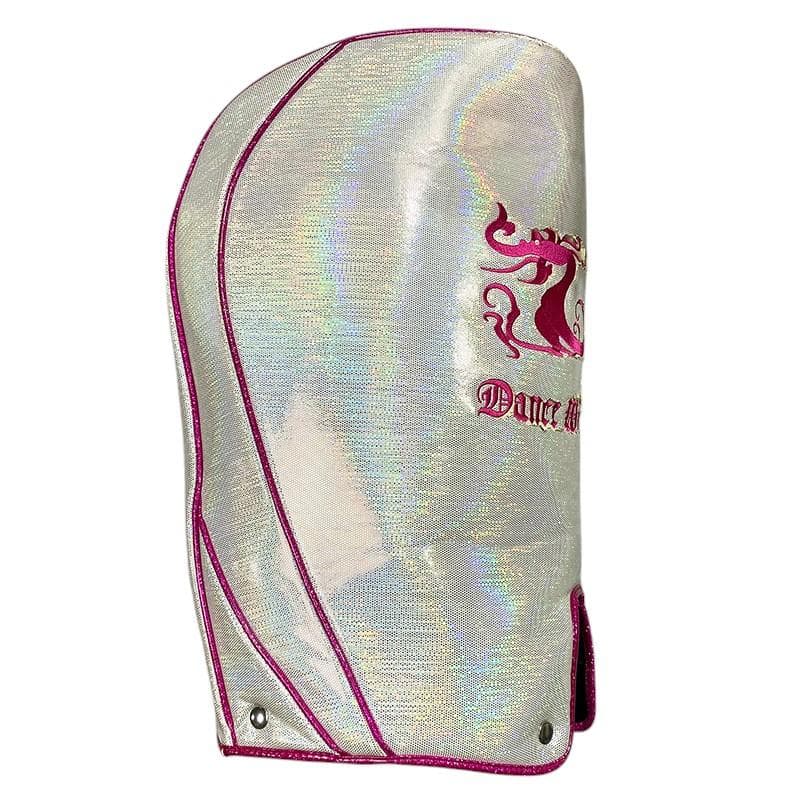 ダンスウィズドラゴン キャディバッグ ホワイト ピンク ラメ ゴルフ 刺繍