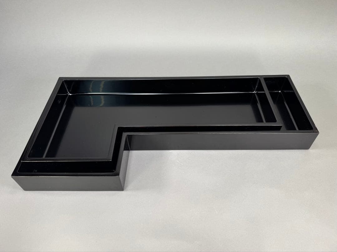 いけばな　草月流　草月蒼風好　草月八っ橋　漆塗　黒のL字型花器 2個セット華道具