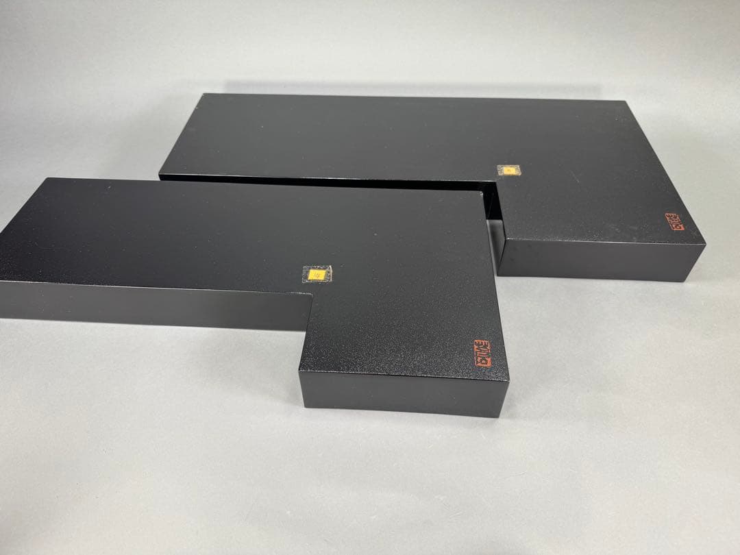 いけばな　草月流　草月蒼風好　草月八っ橋　漆塗　黒のL字型花器 2個セット華道具