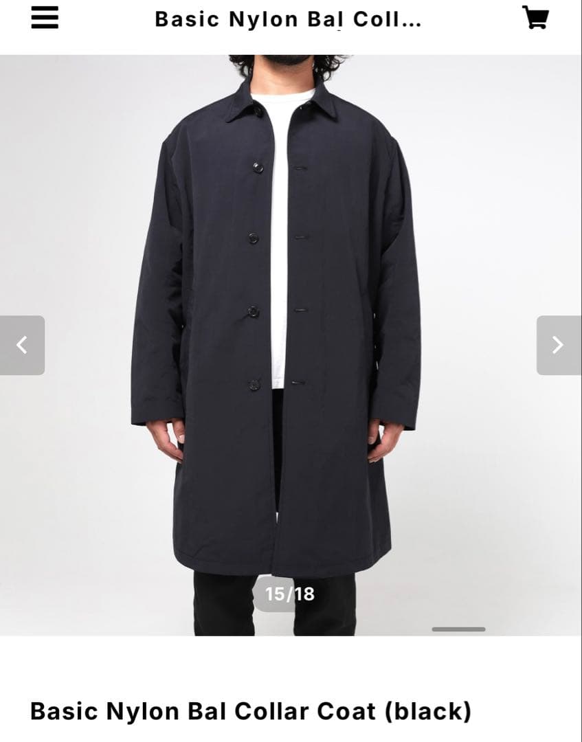 小物 ovy Basic Nylon Bal Collar Coat (black)
