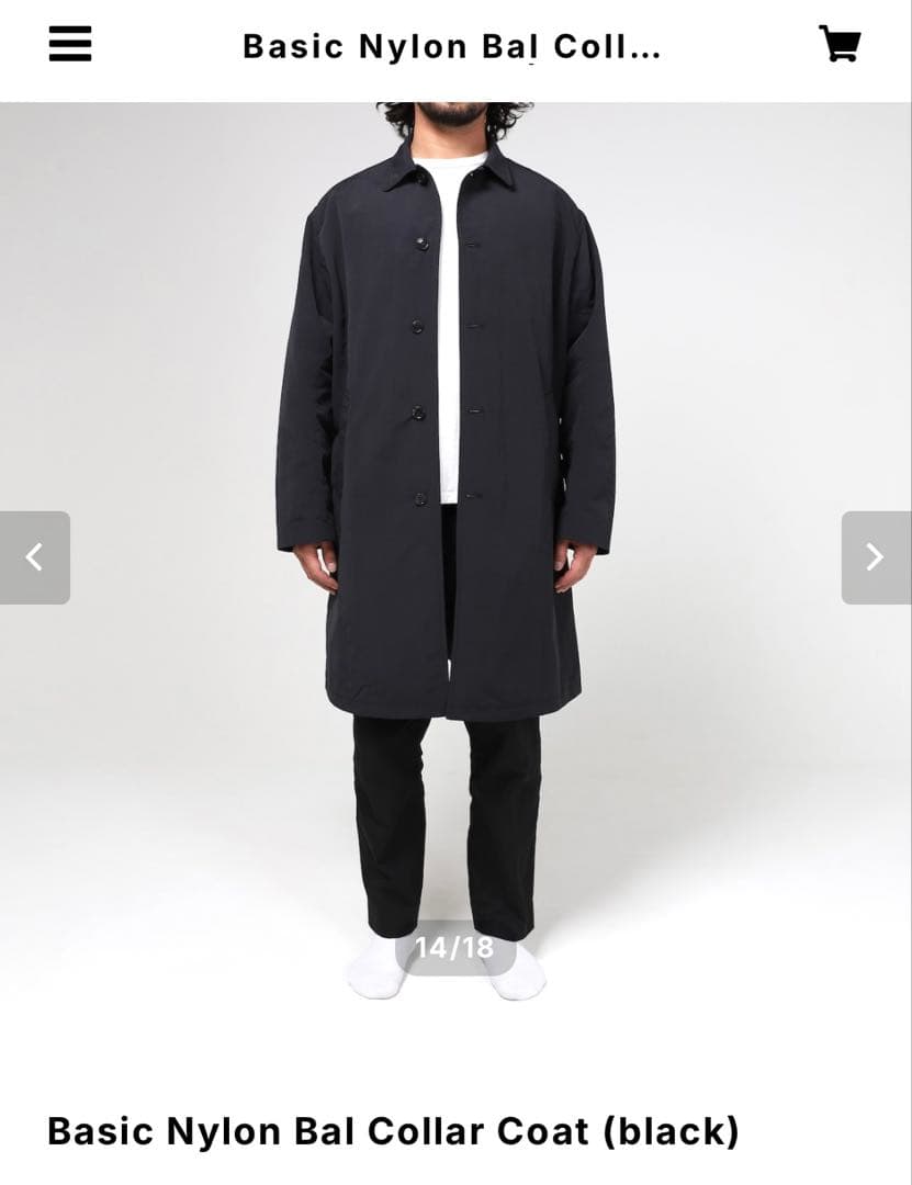 小物 ovy Basic Nylon Bal Collar Coat (black)