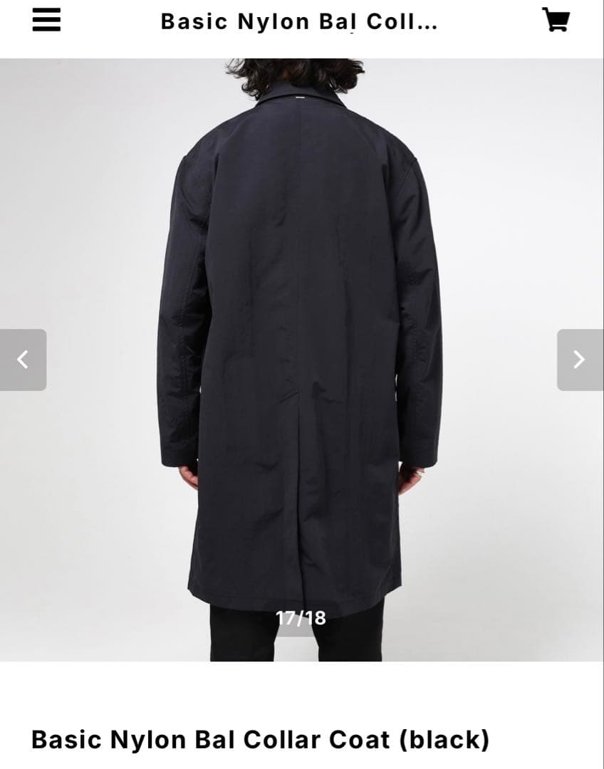 小物 ovy Basic Nylon Bal Collar Coat (black)