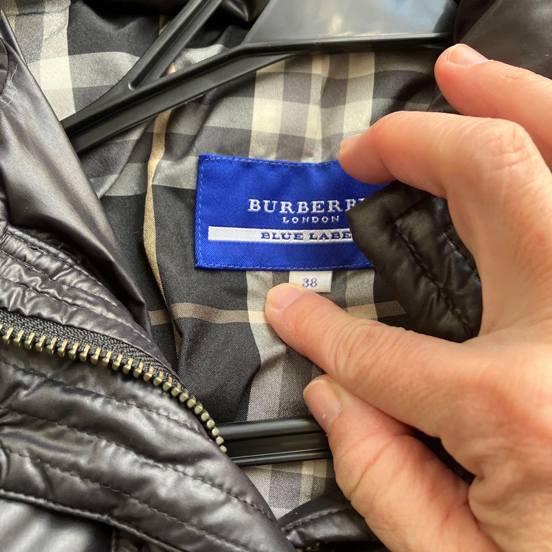 BURBERRY BLUE LABEL フード付きダウンジャケット 38