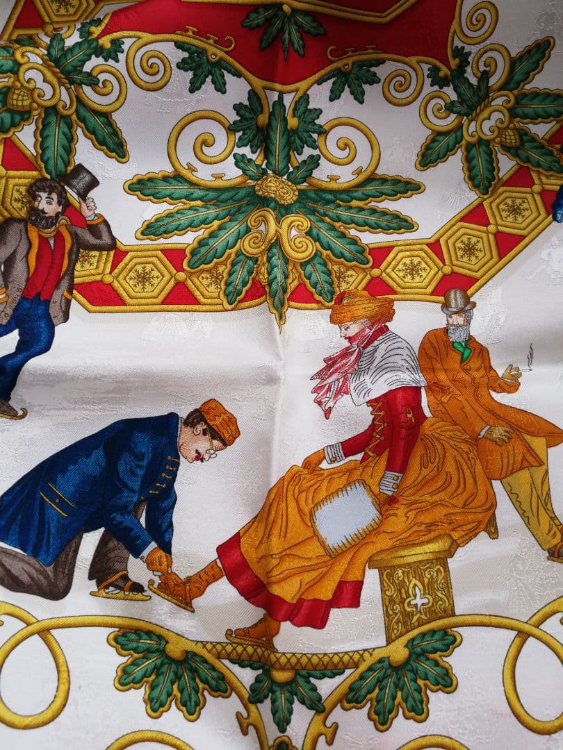 エルメス　HERMES　スカーフ　カレ90　冬の愉しみ