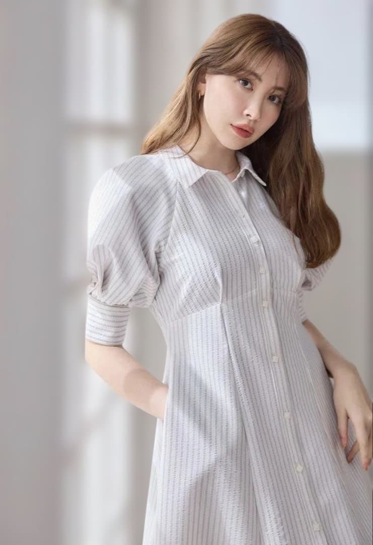 ワンピース Her lip to Volume Sleeve Stripe Dress