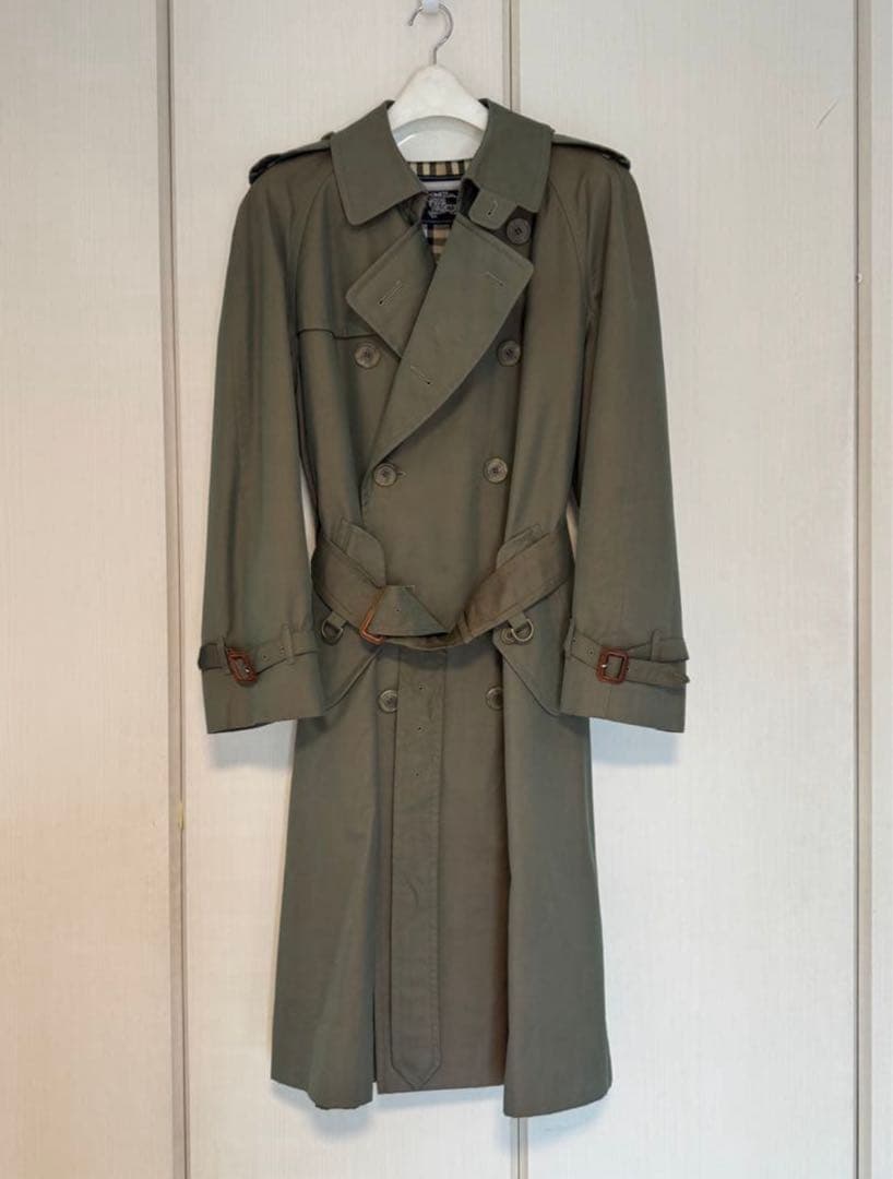 バーバリー　トレンチコート　175 モスグリーン　ビンテージ美品
