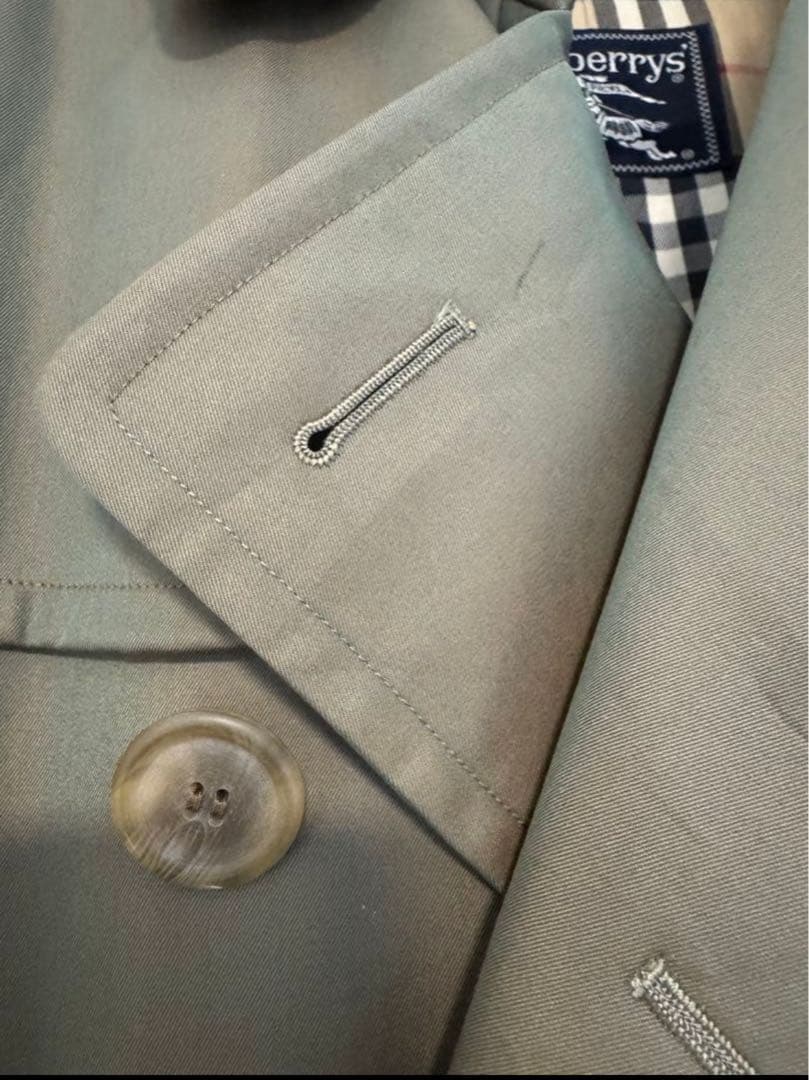 バーバリー　トレンチコート　175 モスグリーン　ビンテージ美品