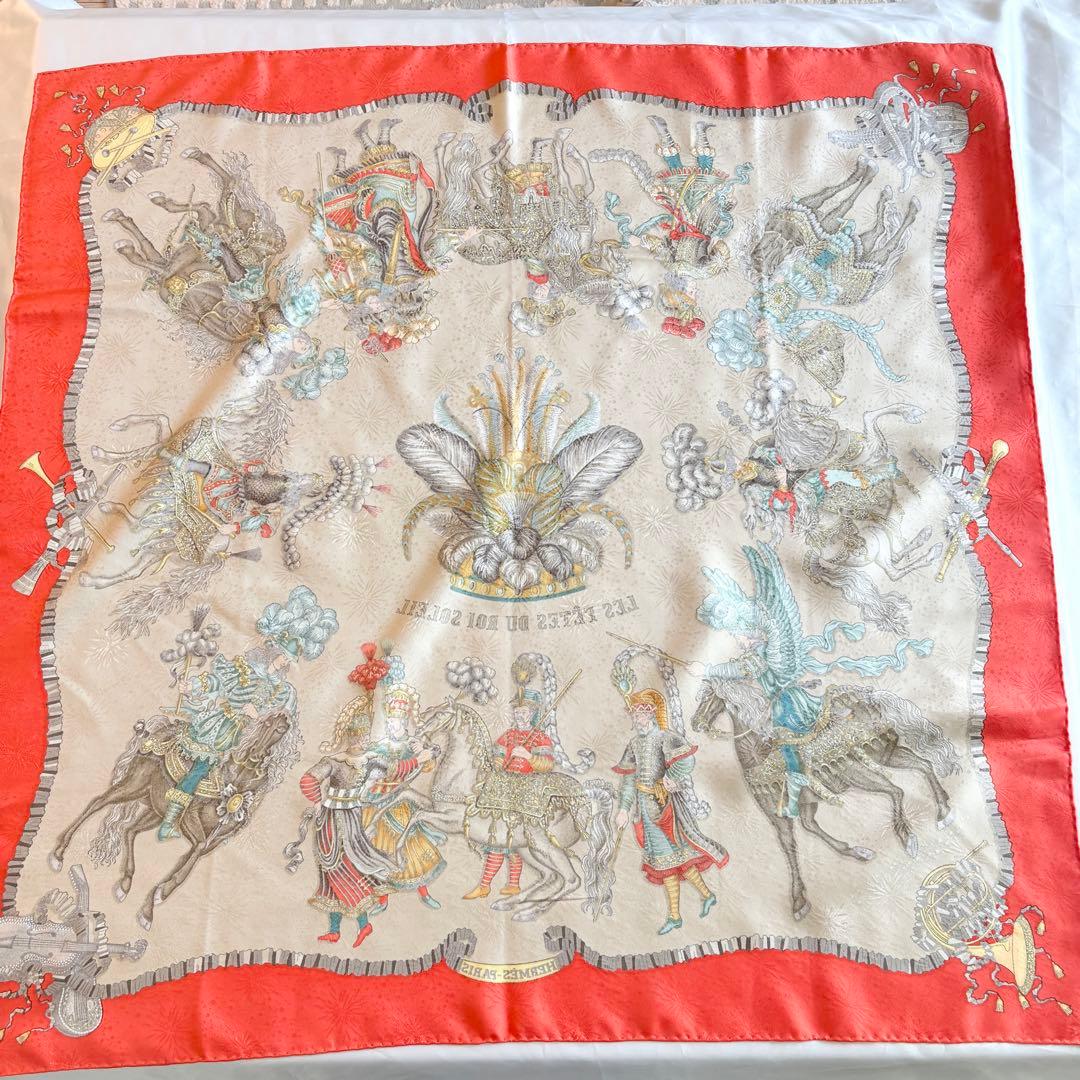 HERMES エルメス スカーフ カレ90 王の祝祭 美品 LES FÊTES