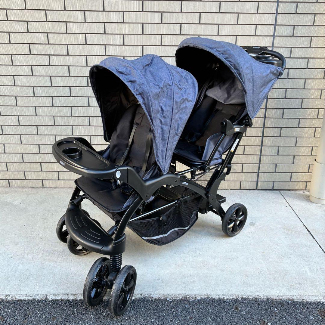 しろまる様 KATOJI ベビーカー ２人でゴーDX（デニム）レインカバー付き