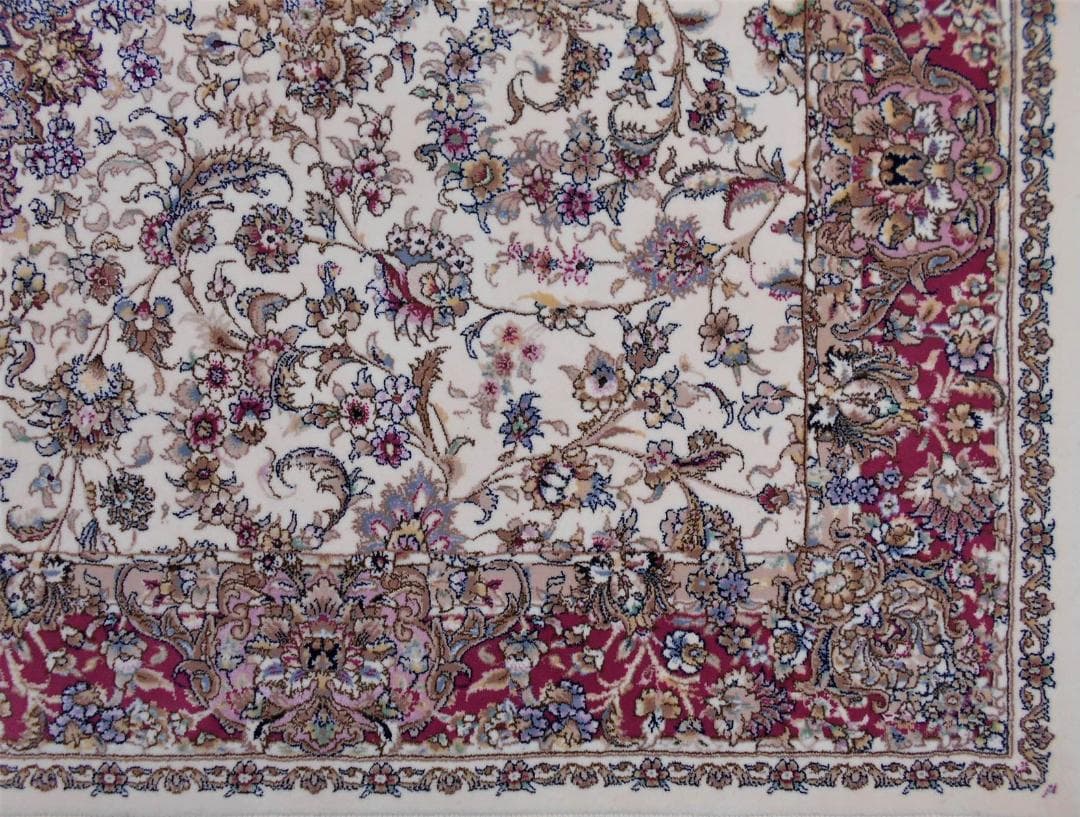 170万ノット！輝く、多色織絨毯！本場イラン産150×225cm‐201231