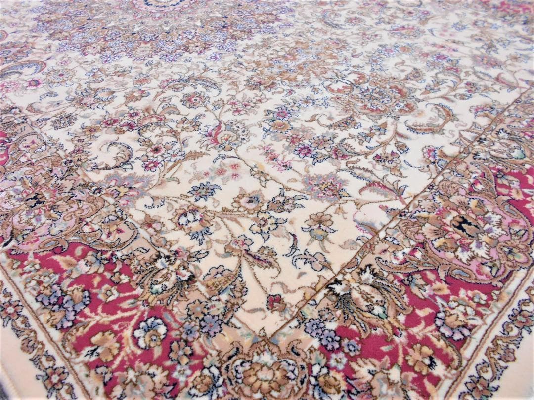 170万ノット！輝く、多色織絨毯！本場イラン産150×225cm‐201231
