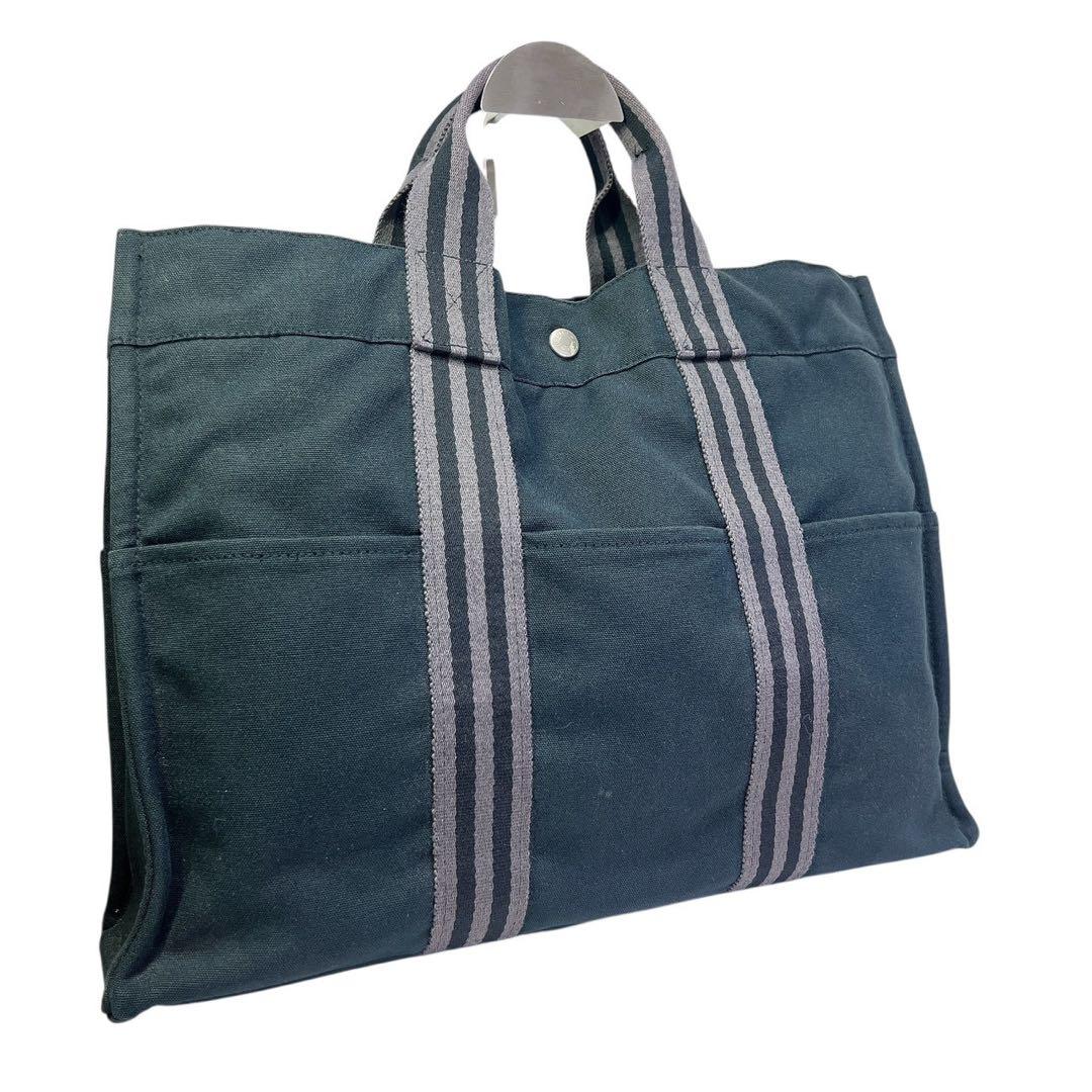 HERMES エルメス フールトゥMM トワル メンズ ハンドバッグ ブラック