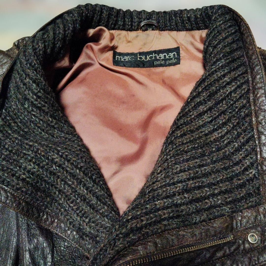 デザインよし希少古着ペレペレレザージャケットザックリ感最高