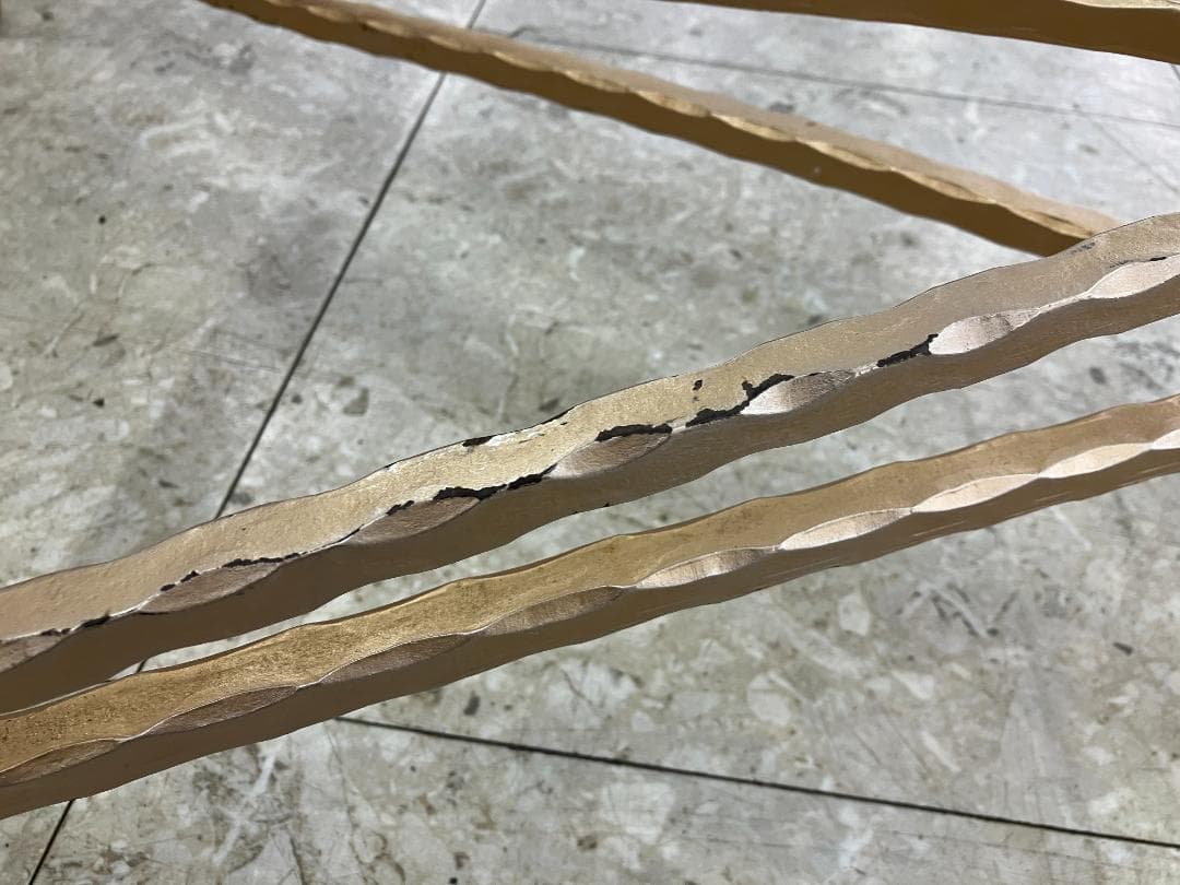 ガラス センターテーブル アイアン脚 ゴールド