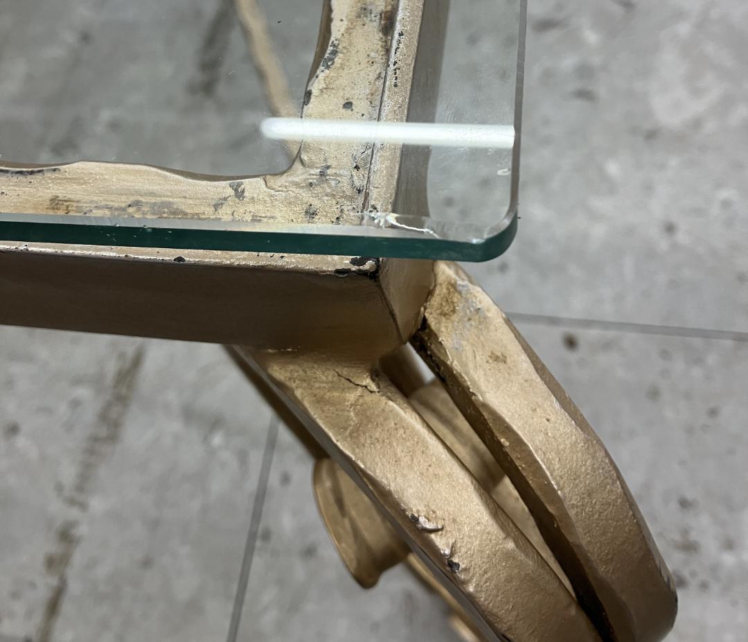 ガラス センターテーブル アイアン脚 ゴールド