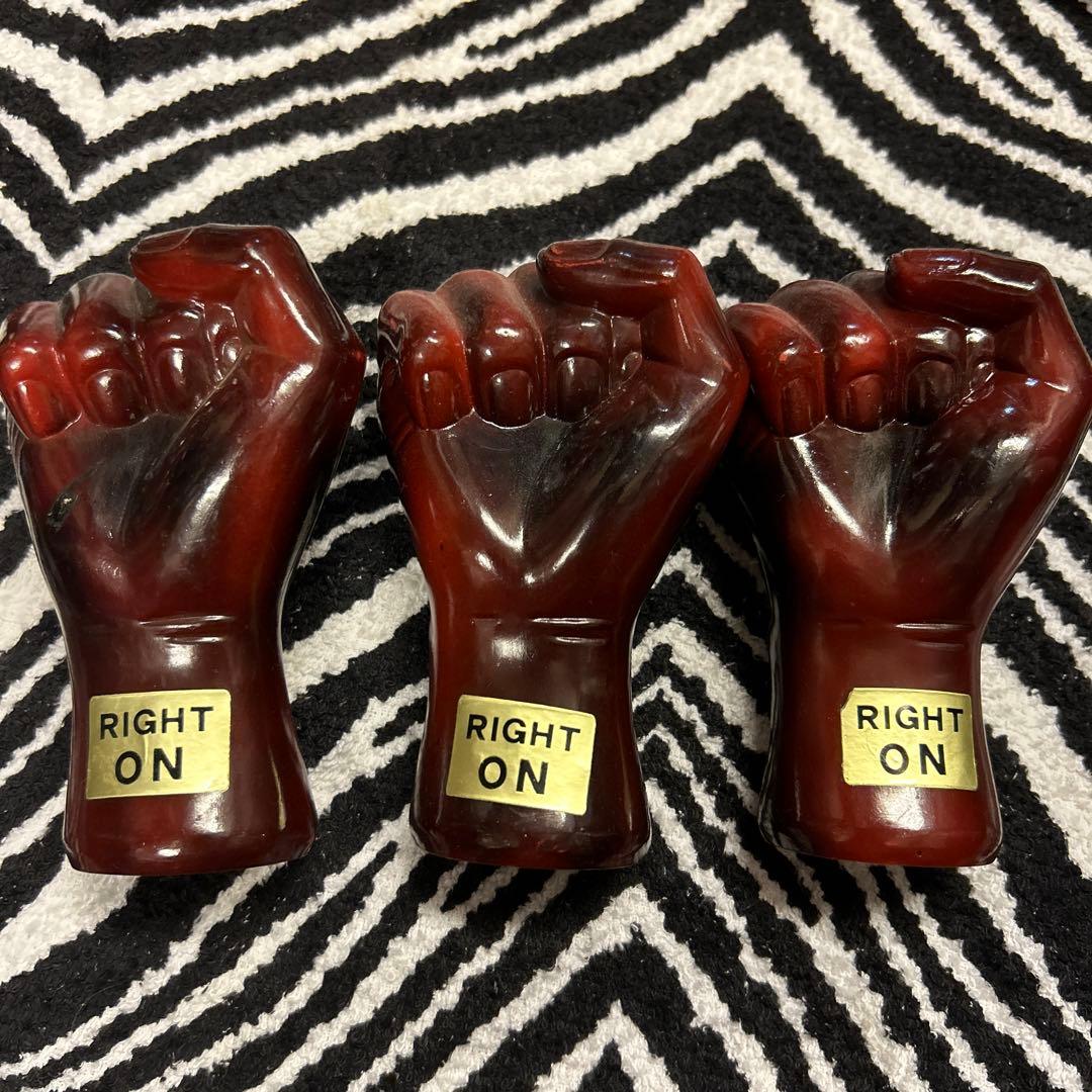 ビンテージ 60s RIGHT ON 置物 vintage 70s 黒人解放