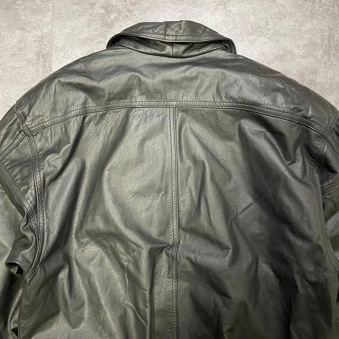 90s A-2 ブラックレザー フライトジャケット L 牛革