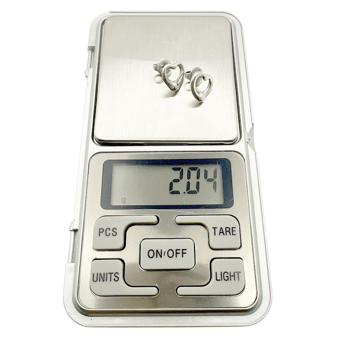 美品✨ティファニー　スモール　オープンハート　スタッド　ピアス　シルバー