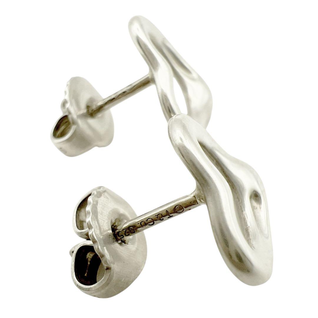 美品✨ティファニー　スモール　オープンハート　スタッド　ピアス　シルバー