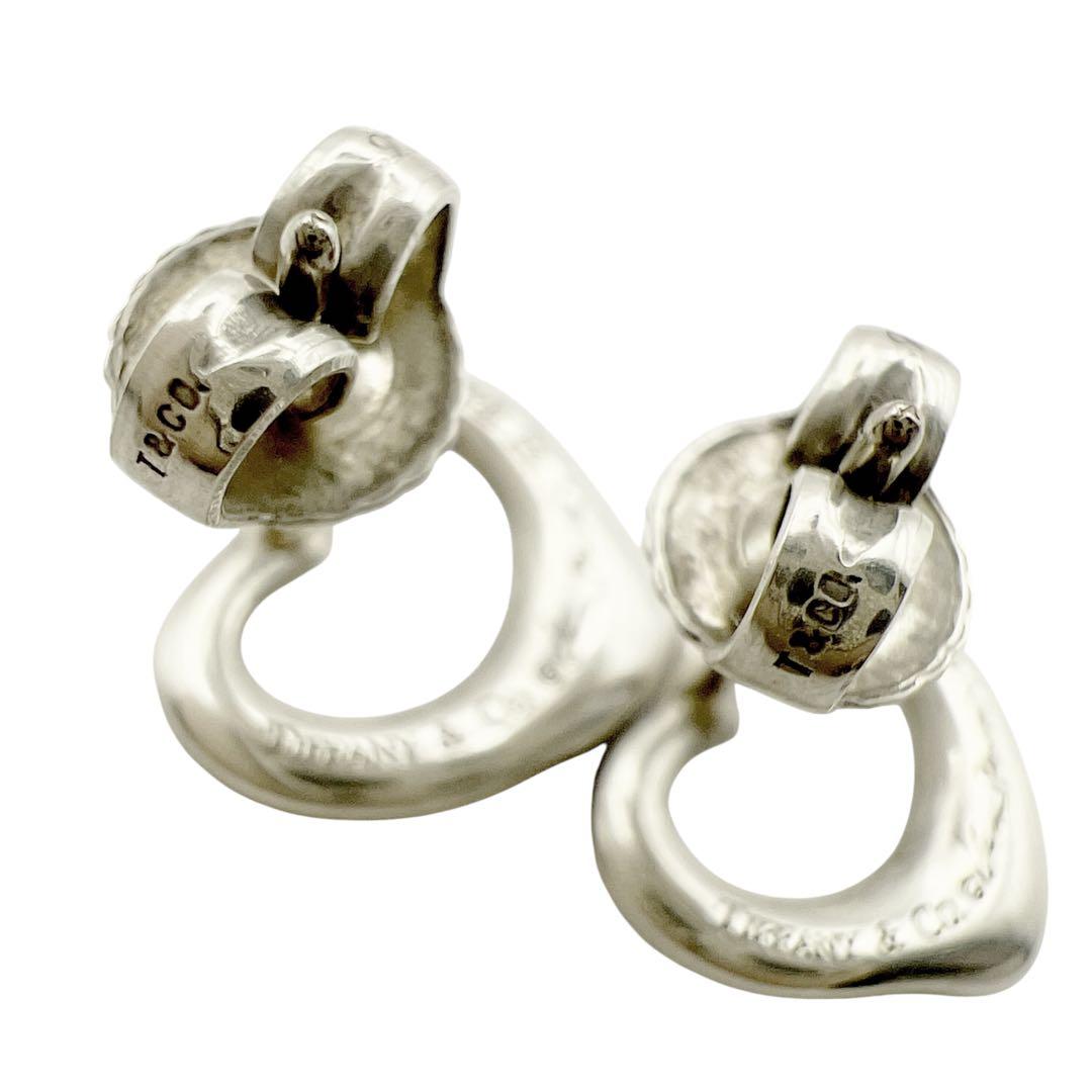 美品✨ティファニー　スモール　オープンハート　スタッド　ピアス　シルバー