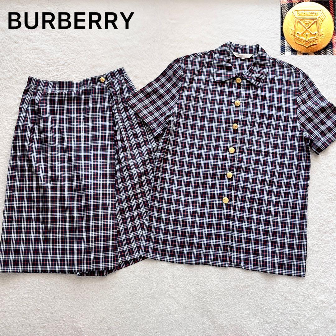 BURBERRY セットアップ シャツ スカンツ ノバチェック 金ボタン