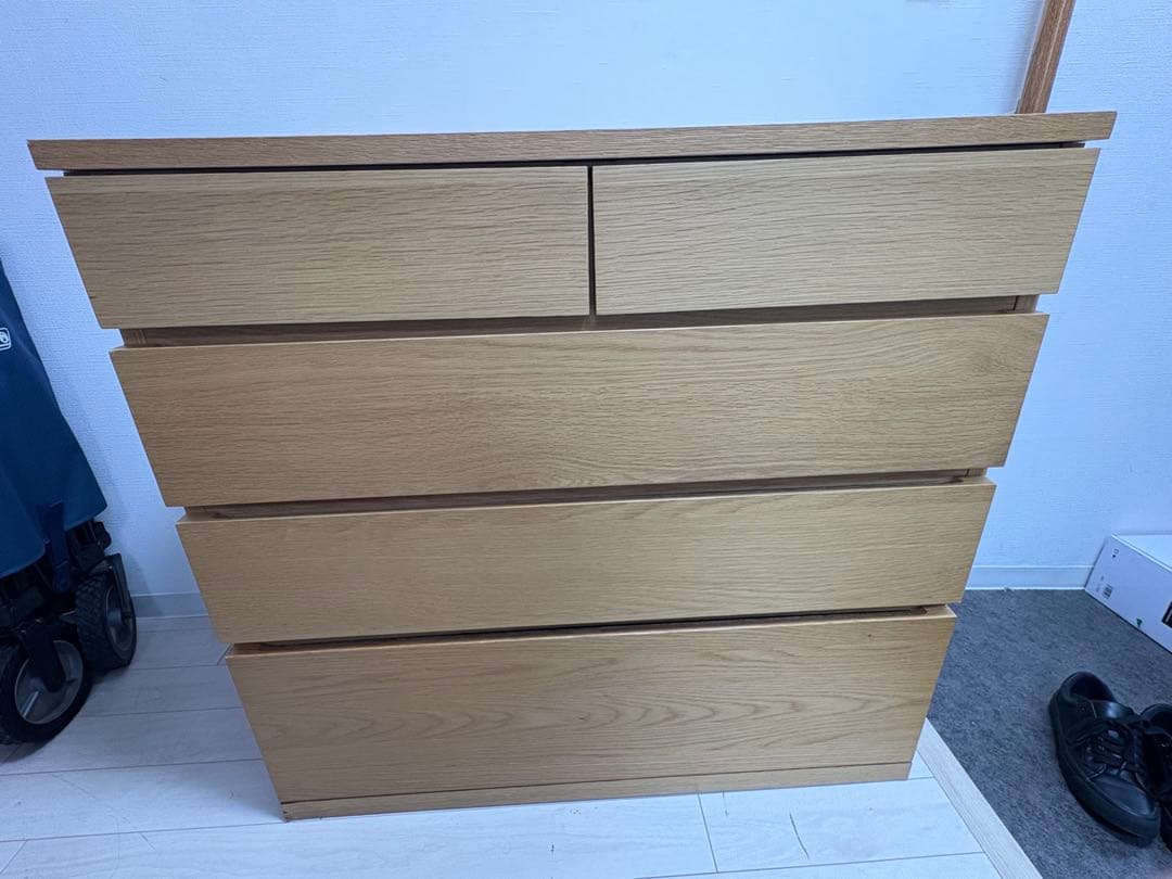 MUJI/無印良品 オーク材 木製チェスト/4段引出