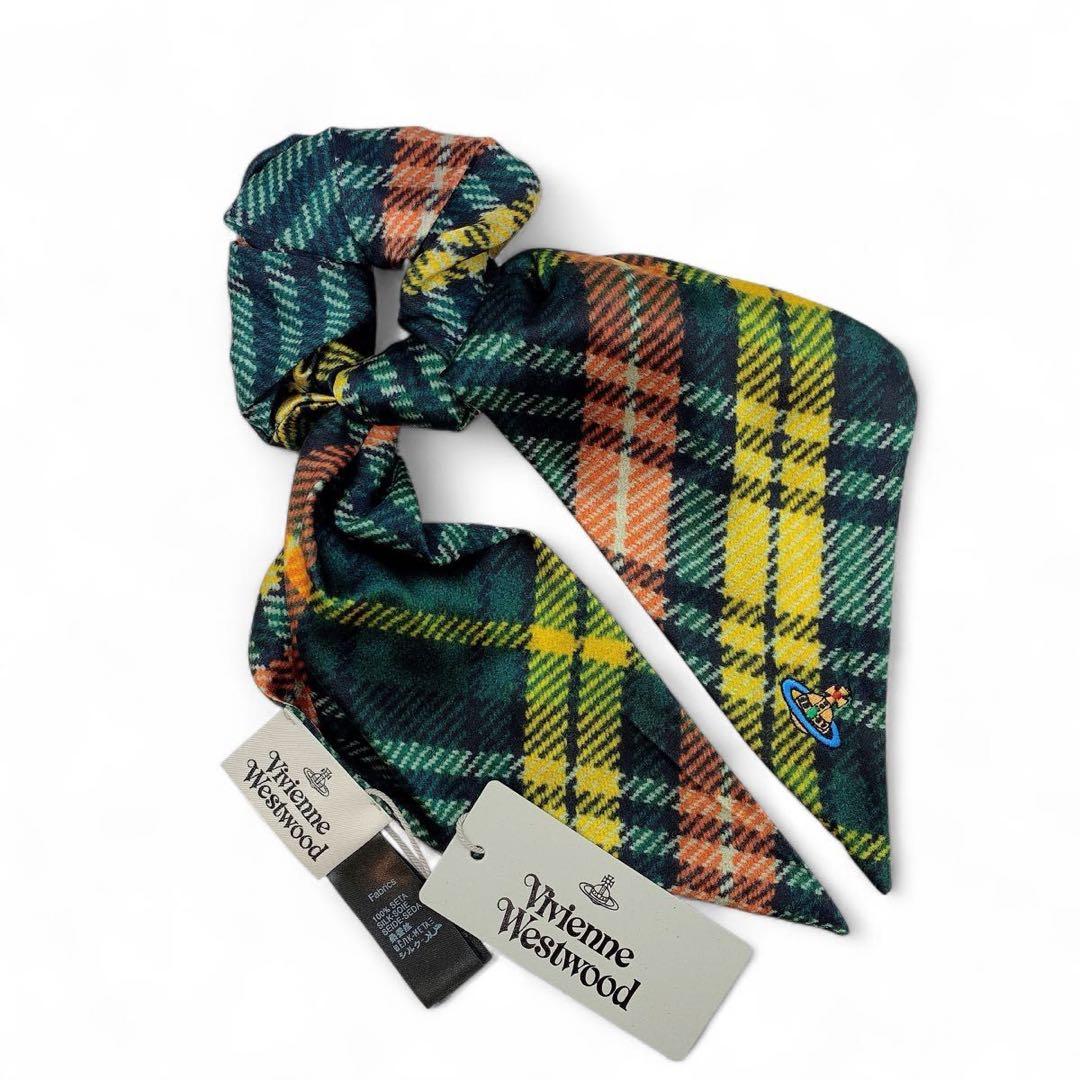 Vivienne Westwood チェック柄 シルク シュシュ