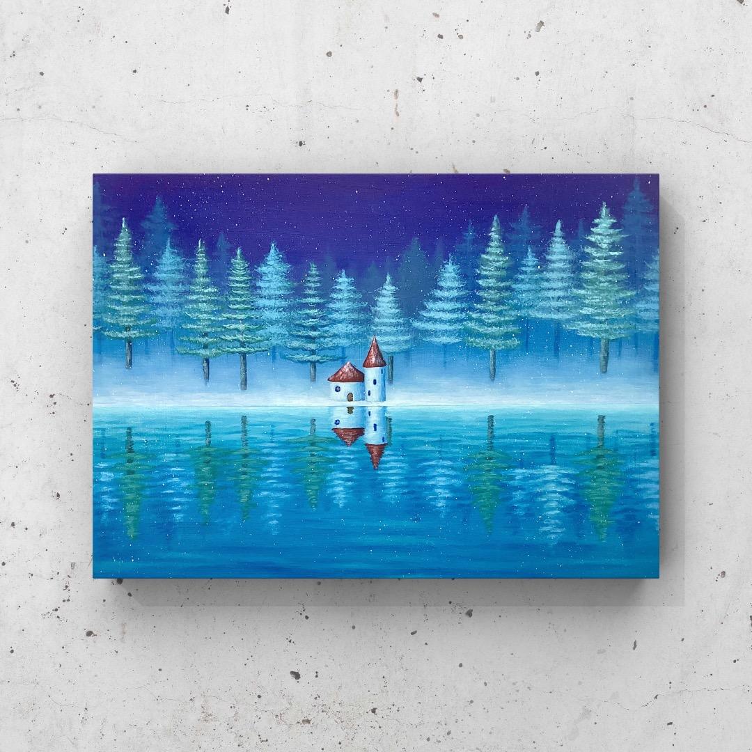 『white and silence』　アクリル画/絵画/抽象画/風景画/冬