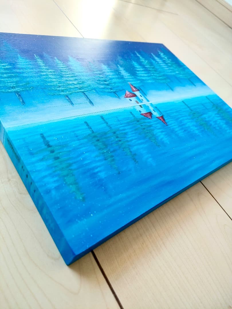 『white and silence』　アクリル画/絵画/抽象画/風景画/冬