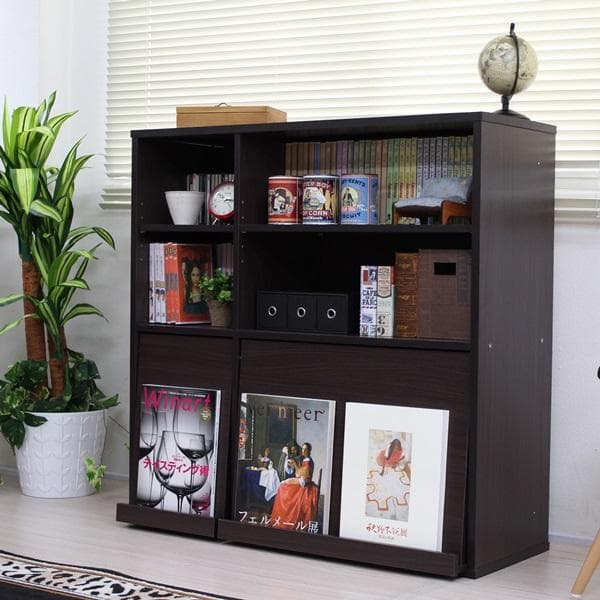 《新品・送料無料》ディスプレイラック フラップ2枚扉+オープンラック