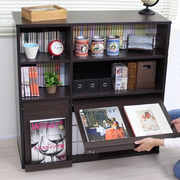 《新品・送料無料》ディスプレイラック フラップ2枚扉+オープンラック